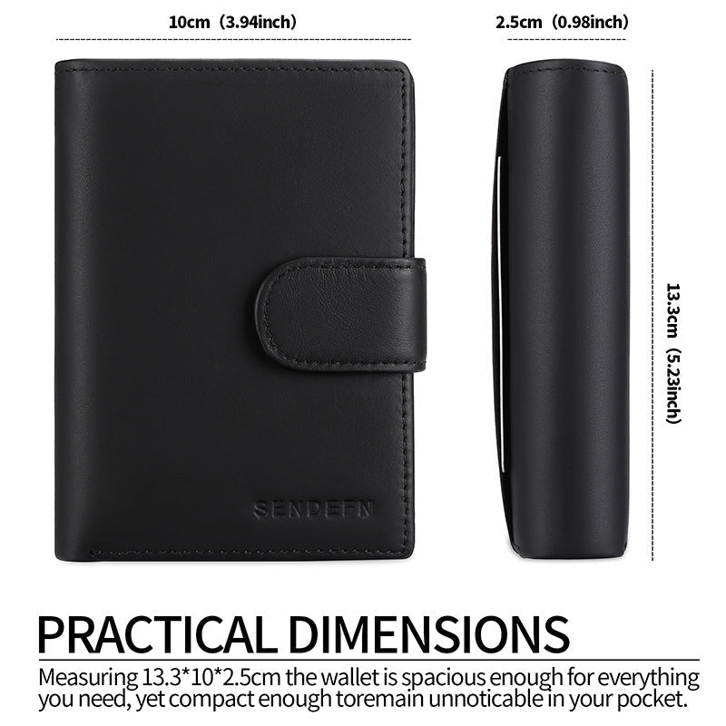Dark coffee leather wallet for men