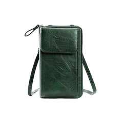 PU leather crossbody wallet with zipper closure