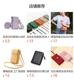Detailed view of the women's crossbody wallet
