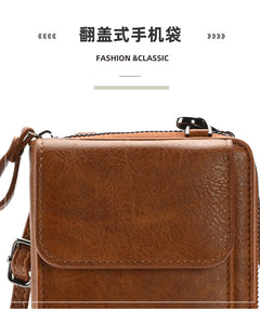Various colours of women's crossbody wallets