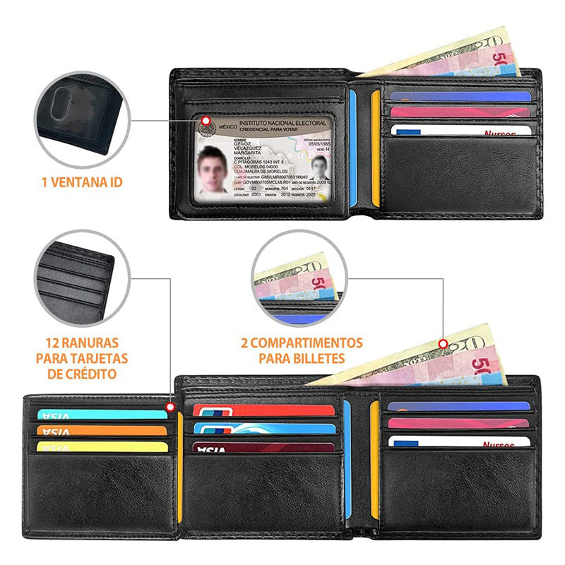 Men's Carbon Fiber RFID Wallet side view