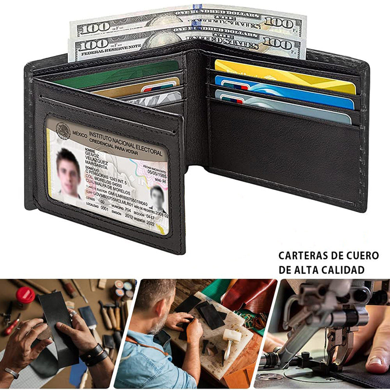 Men's Carbon Fiber RFID Wallet detail on texture
