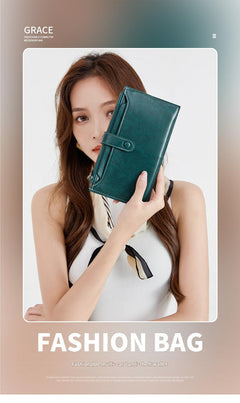 Elegant dual-zipper wallet layout