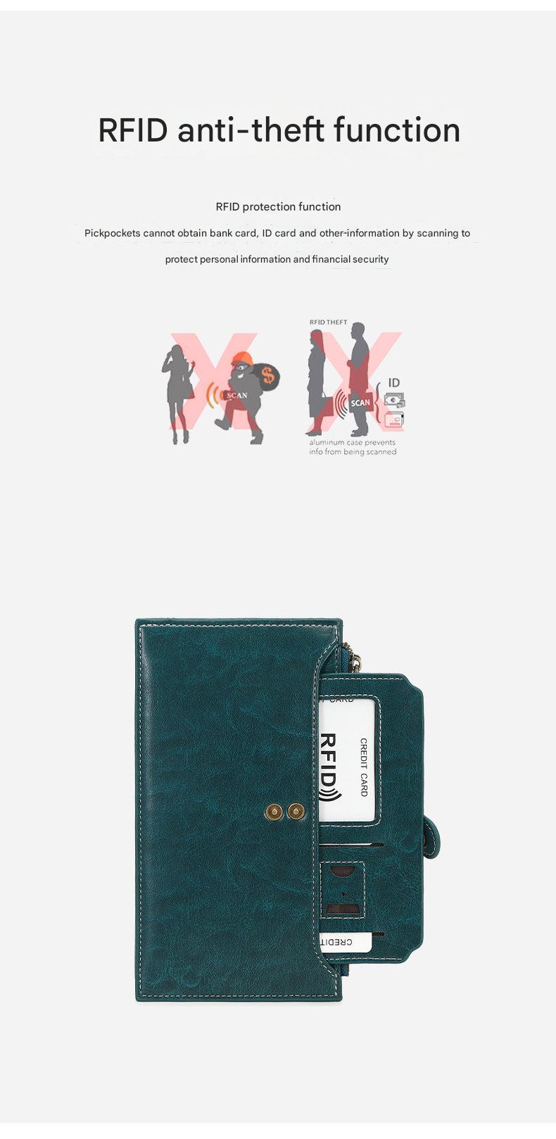 Showcasing the large capacity design of the wallet