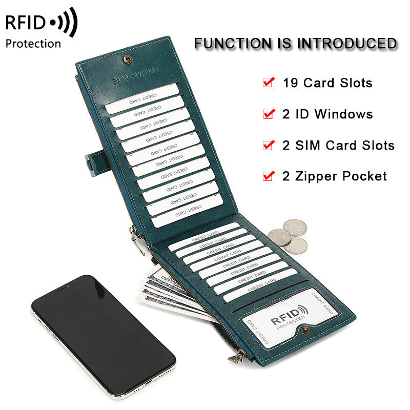 Showcasing the large capacity design of the wallet