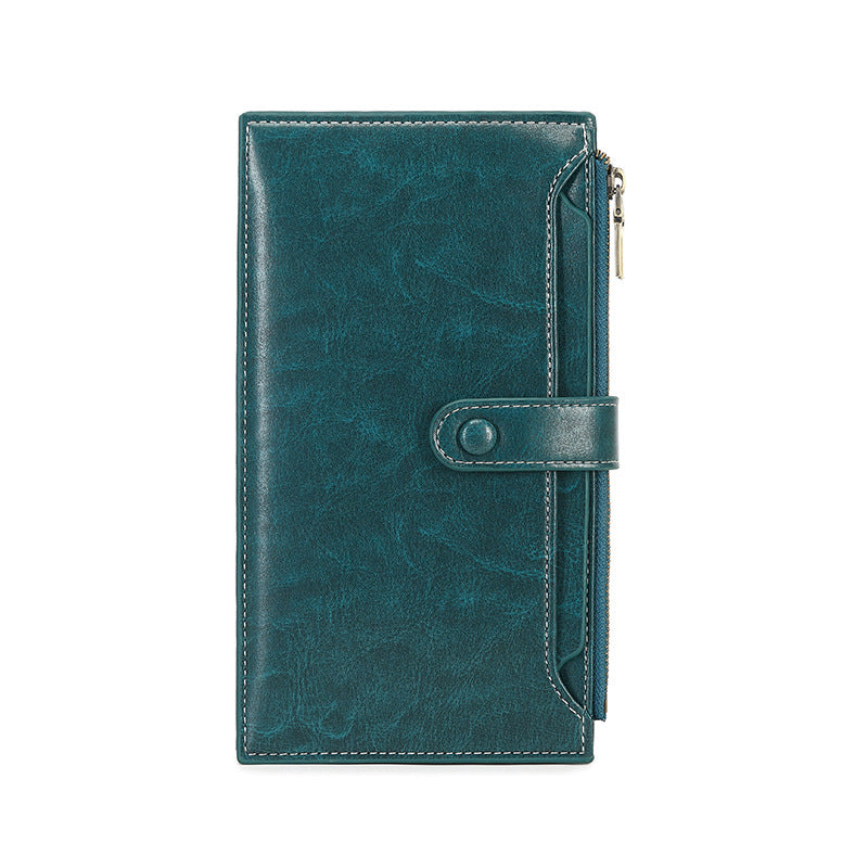 Crossbody style wallet in peacock blue