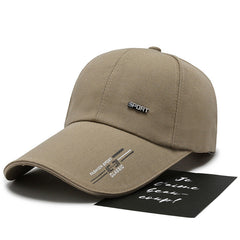 Men's baseball hat in black with extended brim