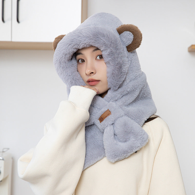 Cozy bear scarf and mask combo for kids