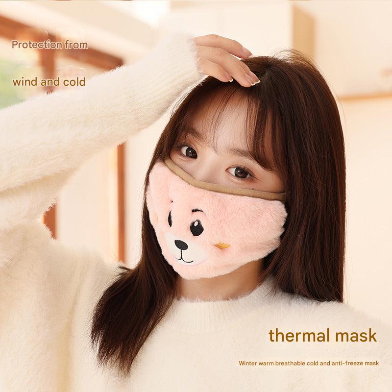 Warm rabbit hair winter hat for children
