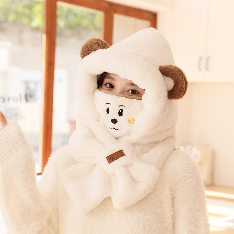 Warm rabbit hair winter hat for children