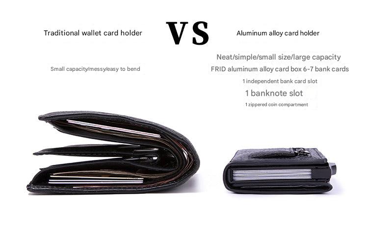 aluminium wallet with multiple cards displayed