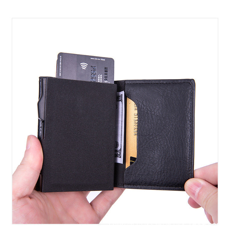 wallet in brown with cards inside