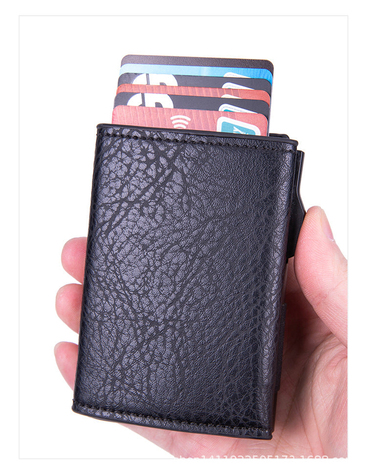 RFID wallet shown outdoors