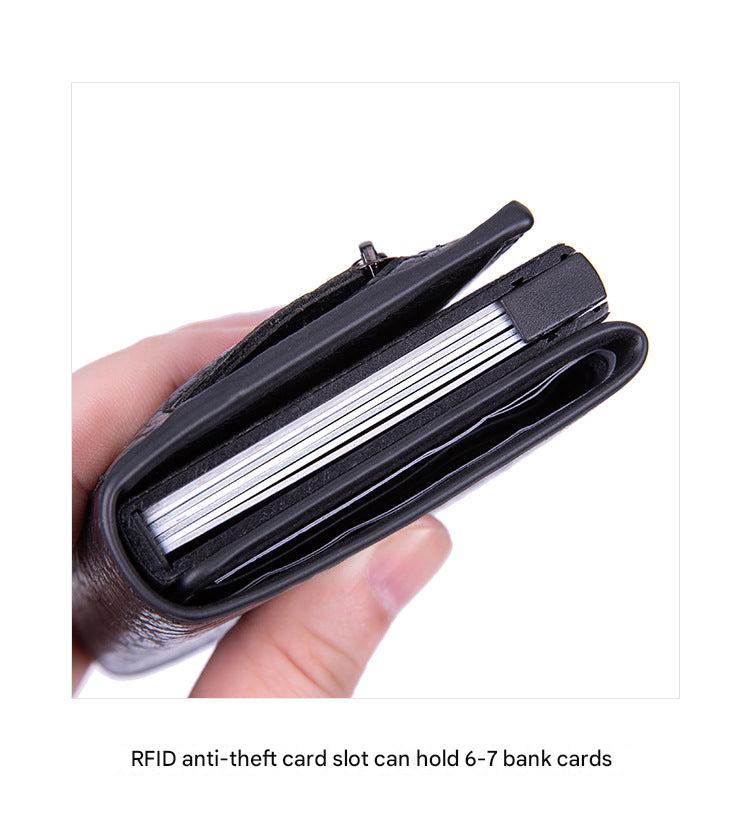 stacked aluminium wallets in various shades