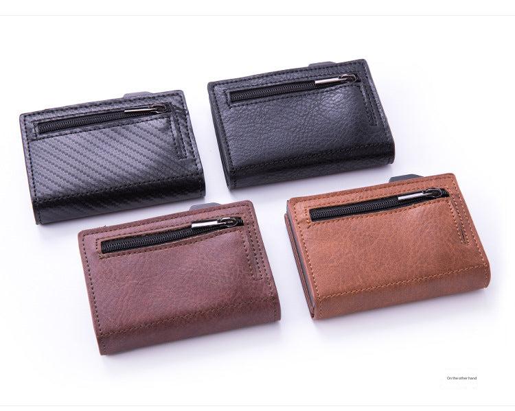 close-up of RFID wallet features