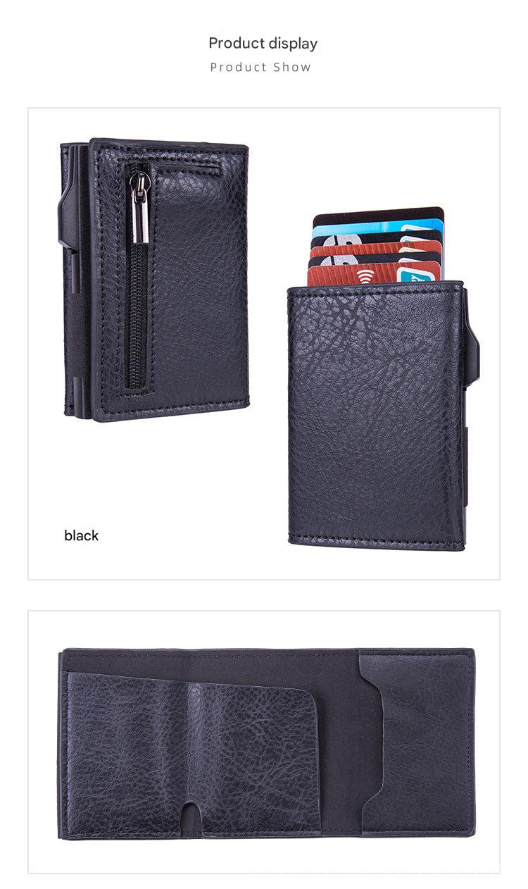 aluminium wallet with multiple cards displayed