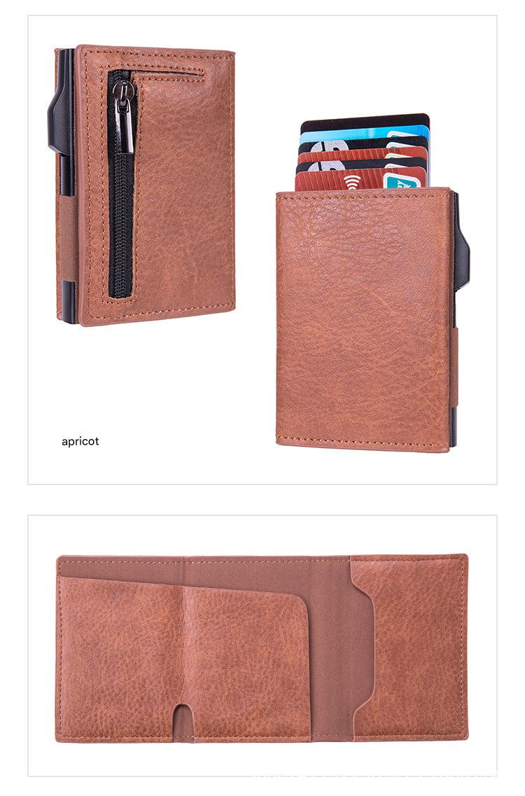 RFID wallet shown outdoors