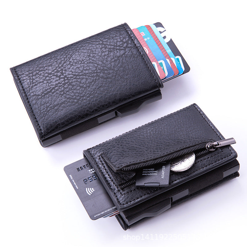 close-up of RFID wallet features