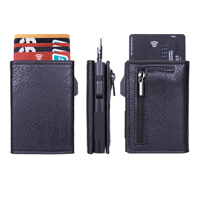 aluminium wallet with multiple cards displayed