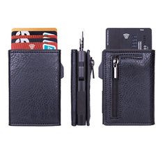 aluminium wallet with multiple cards displayed