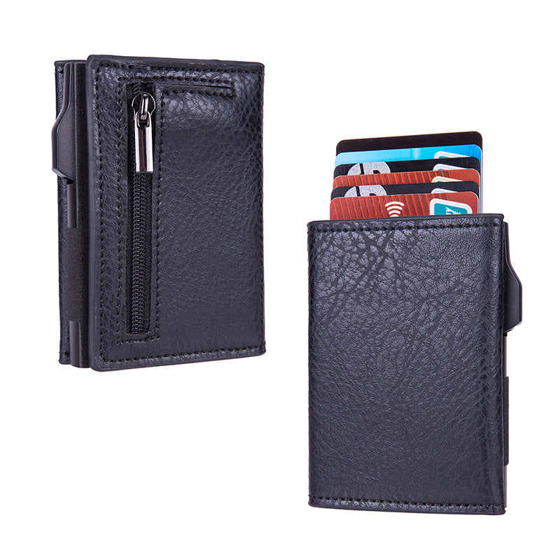 RFID wallet shown outdoors