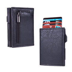 RFID wallet shown outdoors