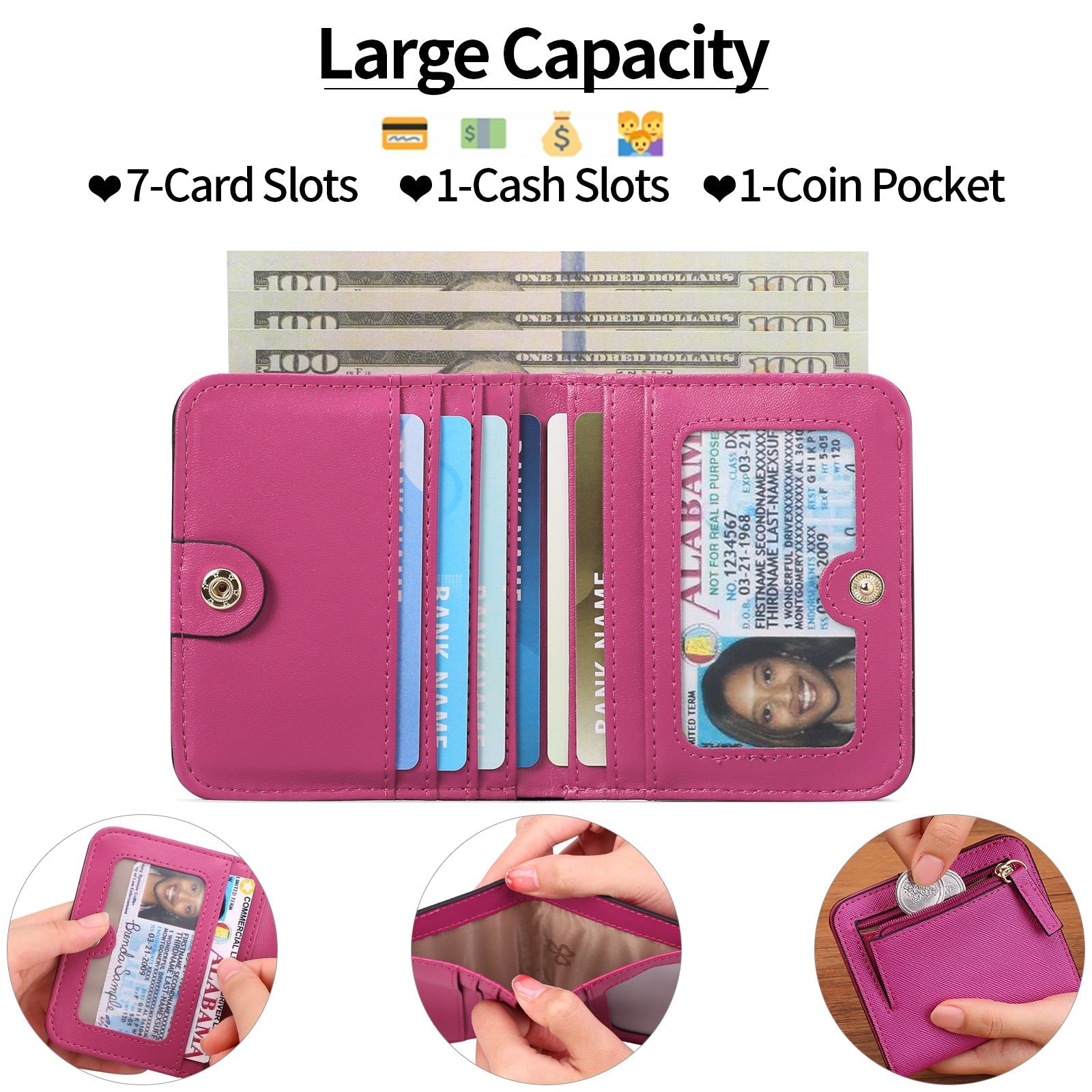 Fashion-forward Women's Slim Wallet in Grape Purple