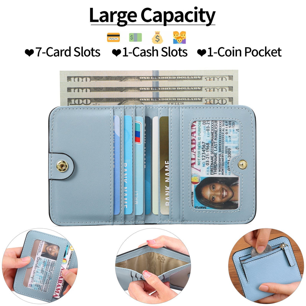 Close-up of PU leather Women's Slim Wallet