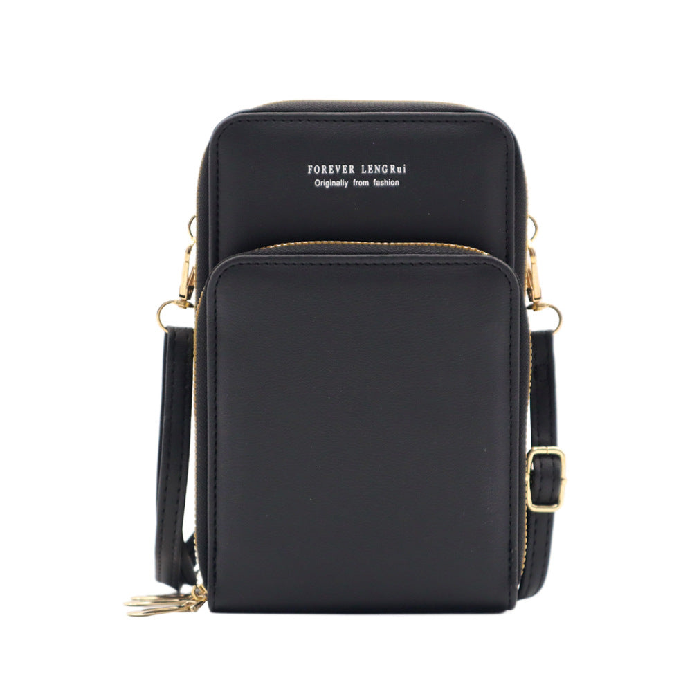 Versatile light purple shoulder bag