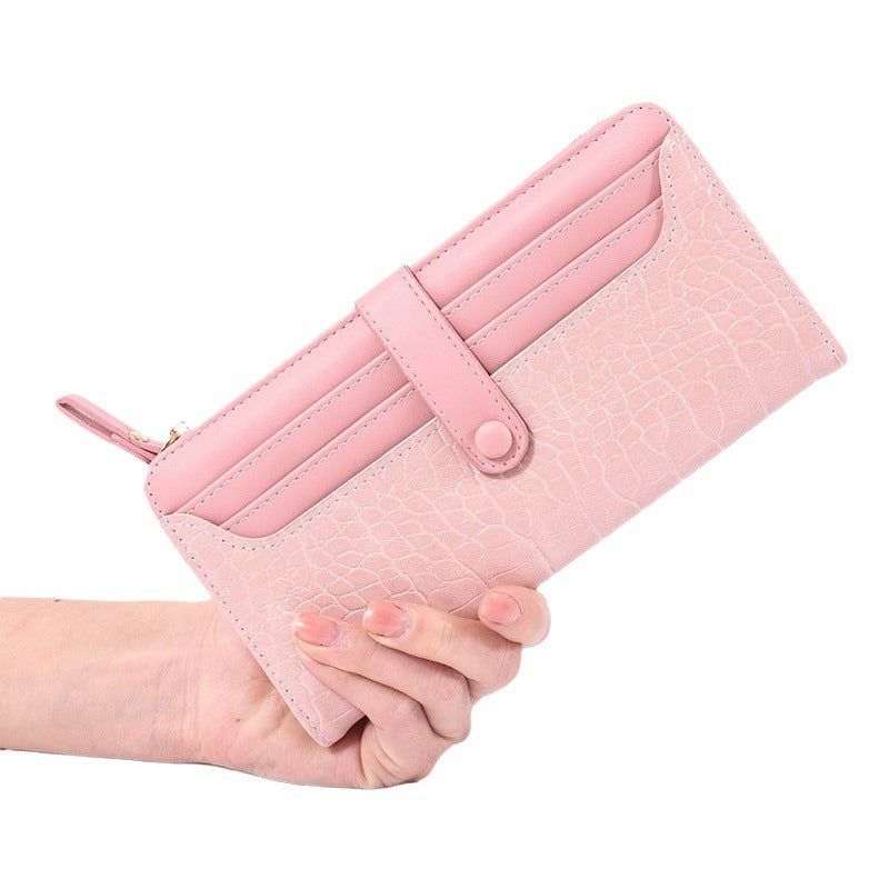 Pink stylish wallet with zipper