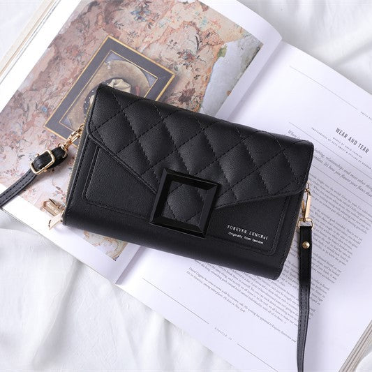 Stylish quilted mini shoulder bag in grey