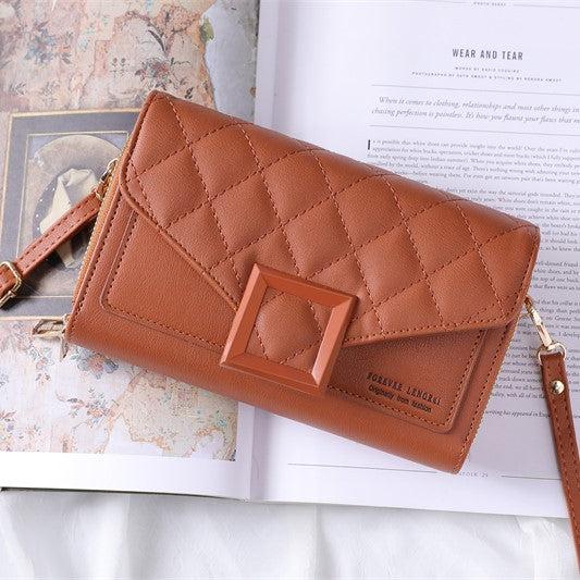 Stylish quilted mini shoulder bag in blue