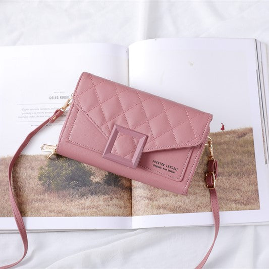 Stylish quilted mini shoulder bag in khaki