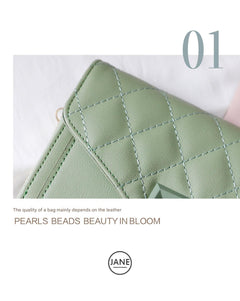 Stylish quilted mini shoulder bag in dark blue