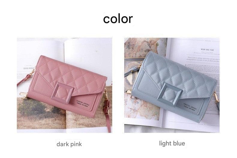Stylish quilted mini shoulder bag in light pink