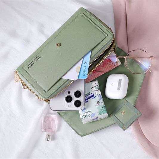 Stylish quilted mini shoulder bag in light pink