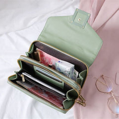 Stylish quilted mini shoulder bag in green