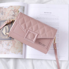 Stylish quilted mini shoulder bag in dark pink