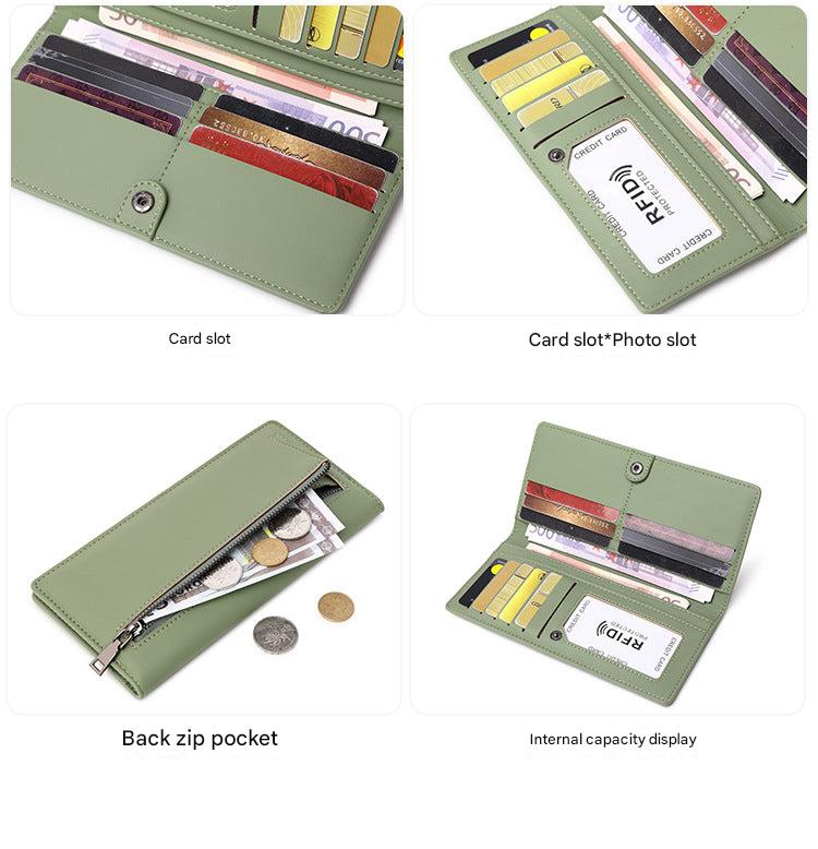 Gray women's wallet with RFID protection