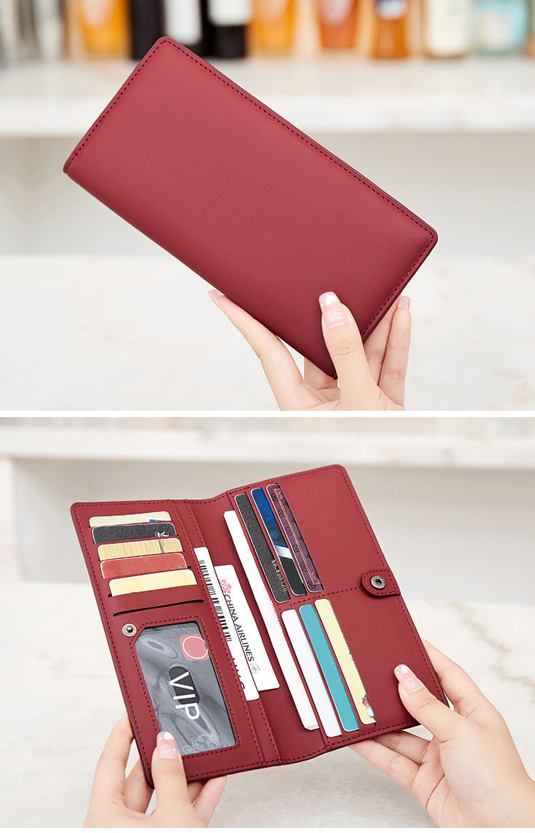 Pink RFID blocking women's wallet zippered