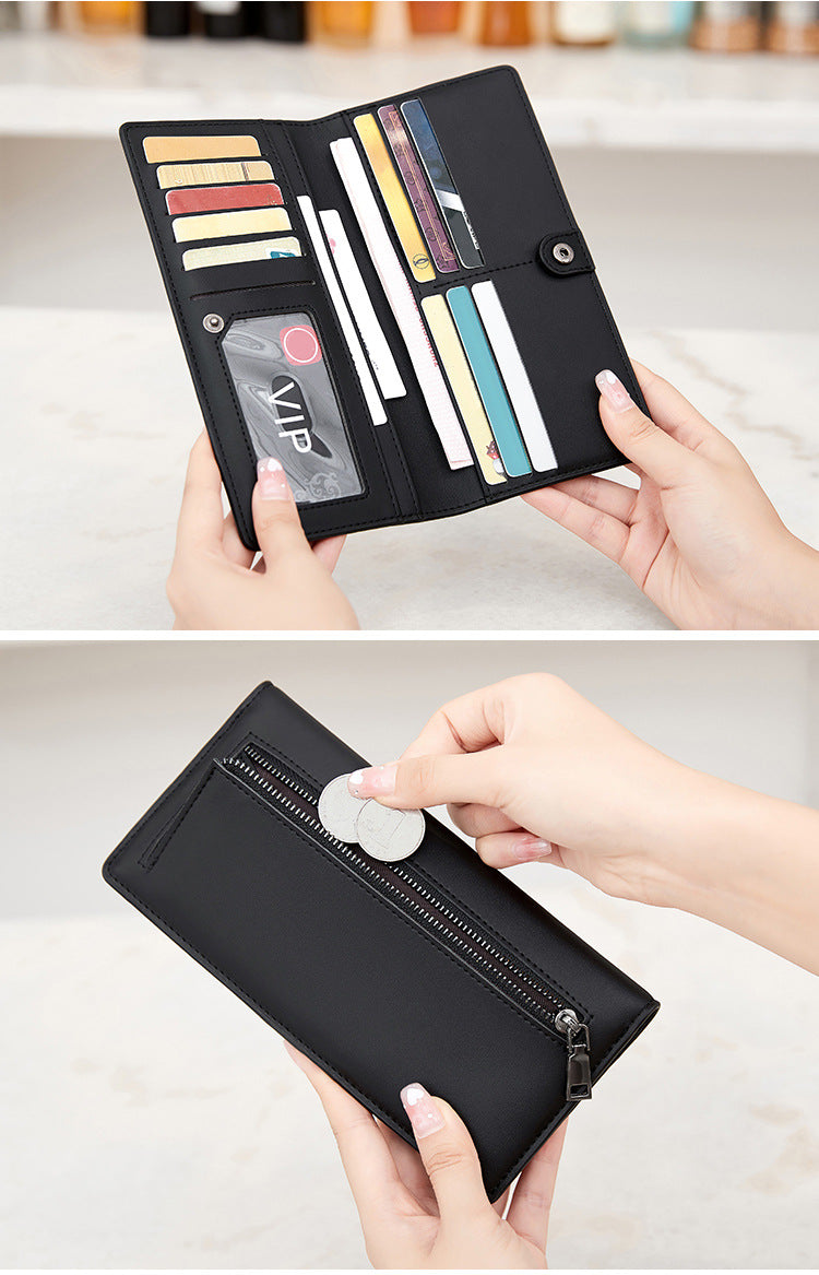 Wine red RFID wallet zipped for security