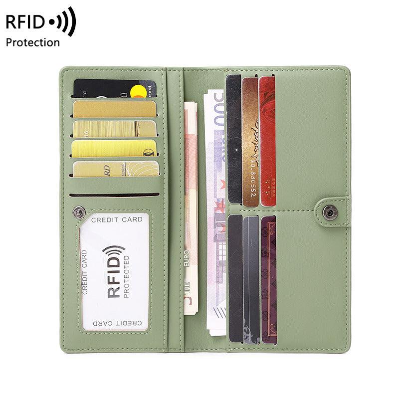 Wine red RFID wallet zipped for security