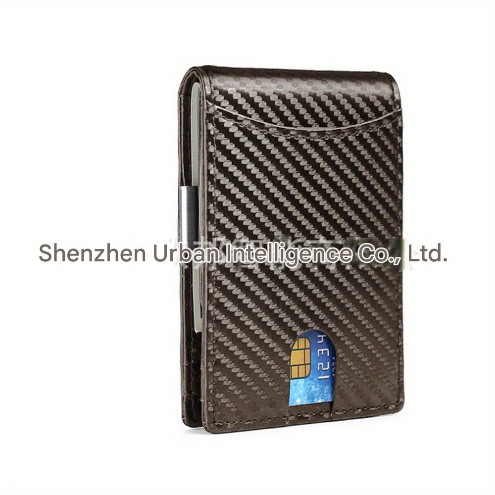 RFID-blocking carbon fiber wallet shown from front