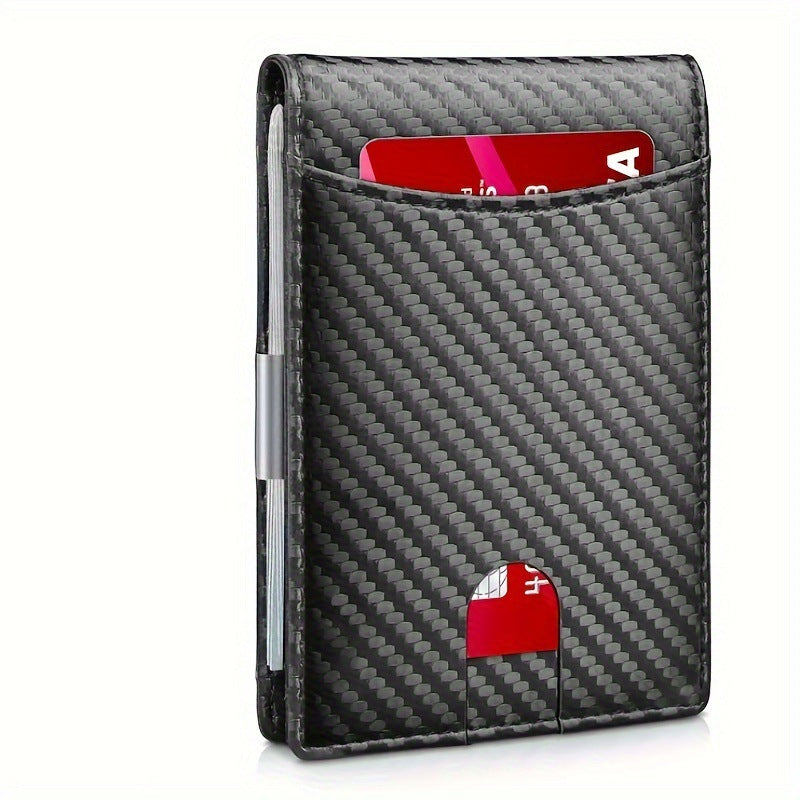 minimalist wallet in black carbon fiber material