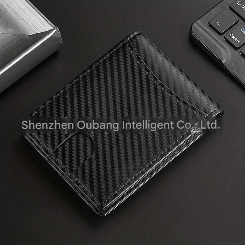 elegant men's carbon fiber wallet displayed