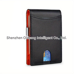 elegant men's carbon fiber wallet displayed