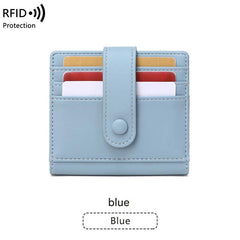 Lightweight RFID blocking wallet with snap closure