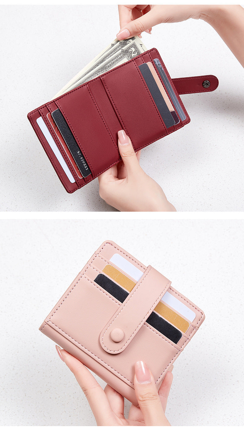 Chic RFID blocking wallet in wine red