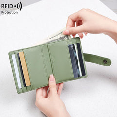 Compact and secure women's wallet in black