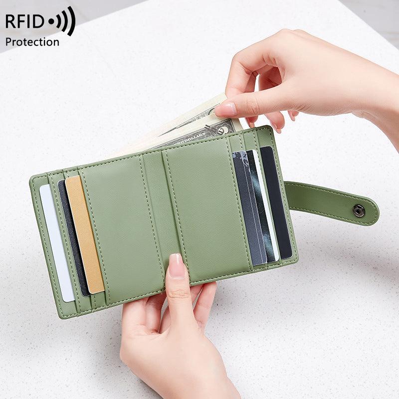 Compact and secure women's wallet in black